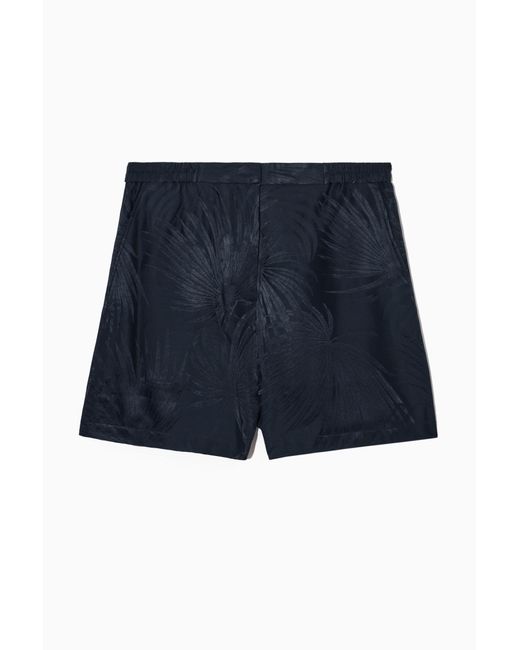 COS Blue Silk-blend Jacquard Shorts