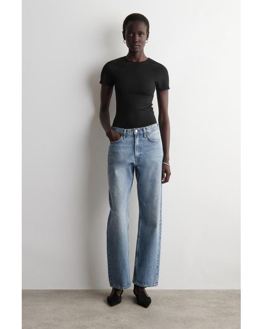 COS Black Interlock Jersey T-Shirt