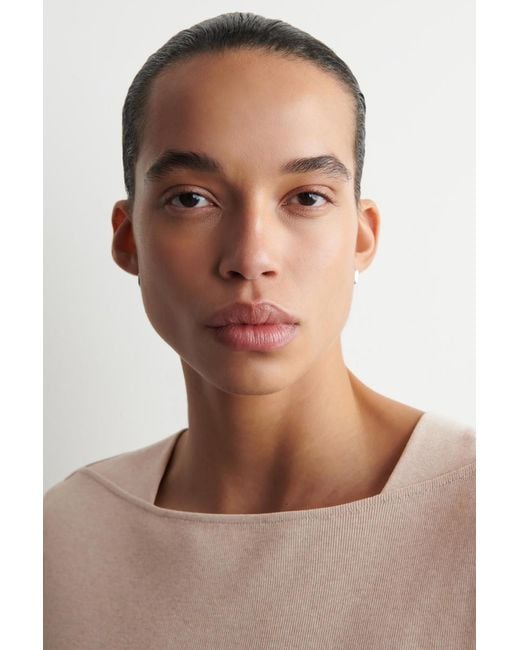 COS Natural Cotton-Jersey Long-Sleeved Top