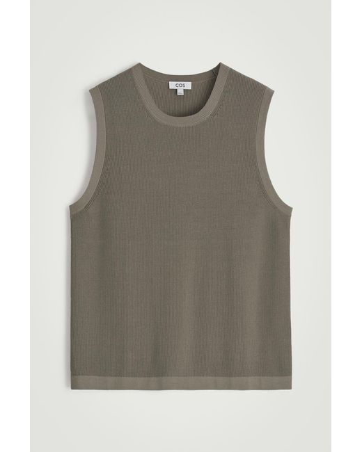 COS Gray Fluid Knitted Tank for men