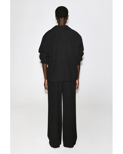 COS Black Crinkled-Jersey Wide-Leg Pants