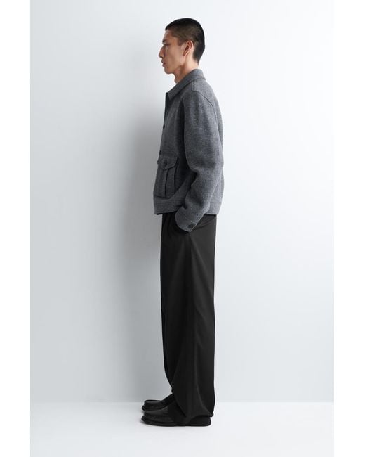 COS Gray Boiled-Wool Jacket for men