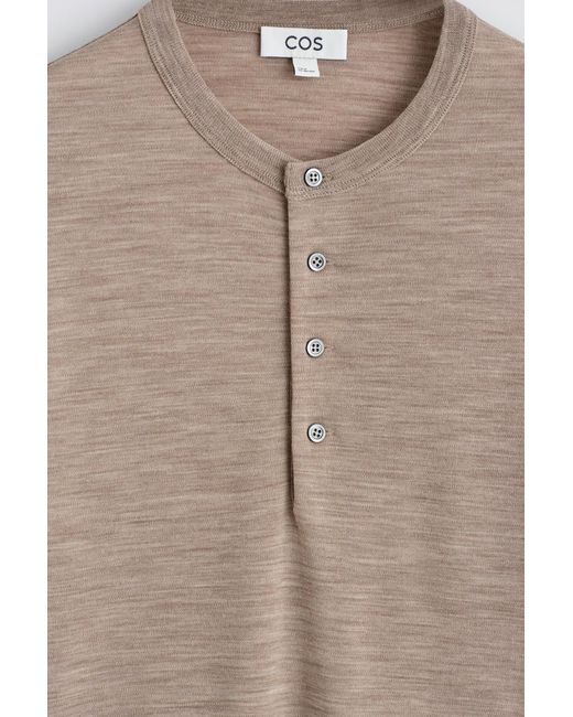 COS Natural Wool-Blend Henley Top for men