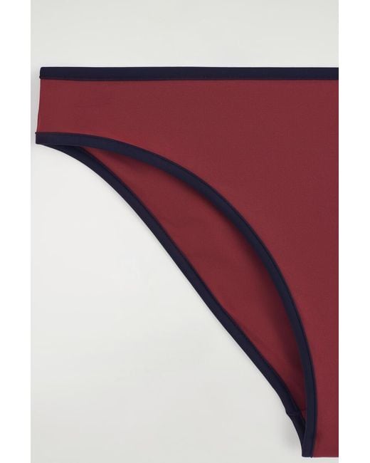 COS Red Contrast-Trimmed Bikini Briefs