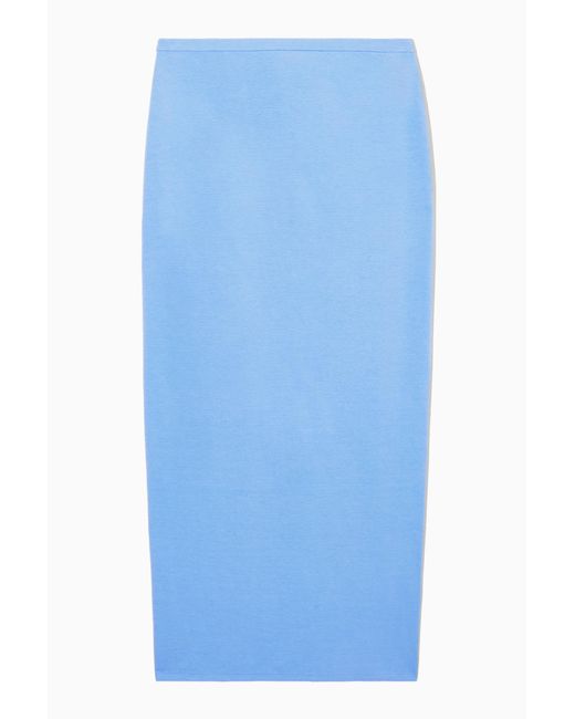COS Blue Column Maxi Skirt