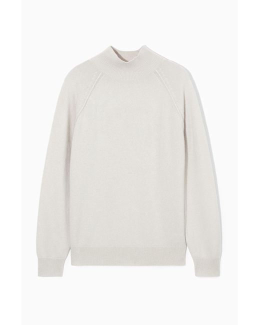 COS White Pure Cashmere Funnel-neck Sweater for men