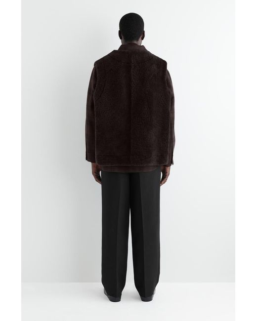 COS Black Shearling Gilet for men