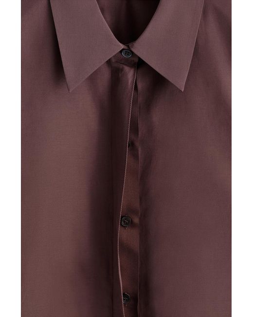 COS Brown Rounded Cotton-Silk Shirt