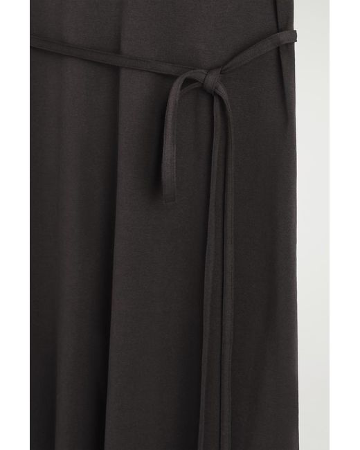 COS Black Belted Midi T-Shirt Dress