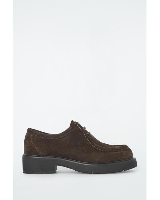 COS Brown Chunky Suede Derby Shoes