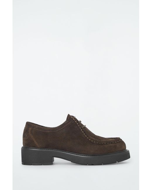 COS Brown Chunky Suede Derby Shoes