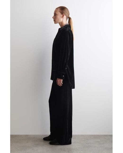 COS Black Velvet Shirt