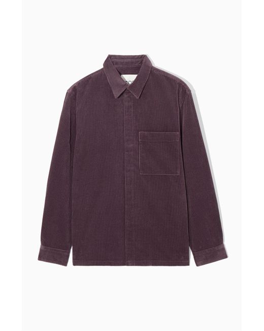 COS Purple Utility-style Corduroy Overshirt for men