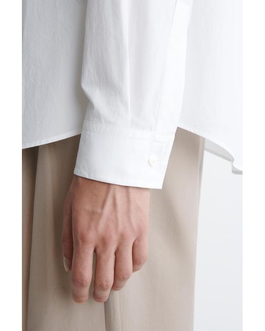 COS White Relaxed Pima Cotton-Poplin Shirt for men