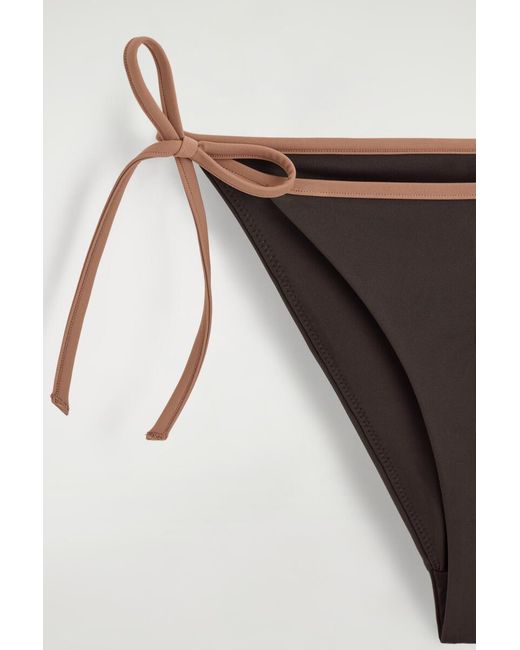 COS Brown Contrast-Trimmed Tie-Side Bikini Briefs