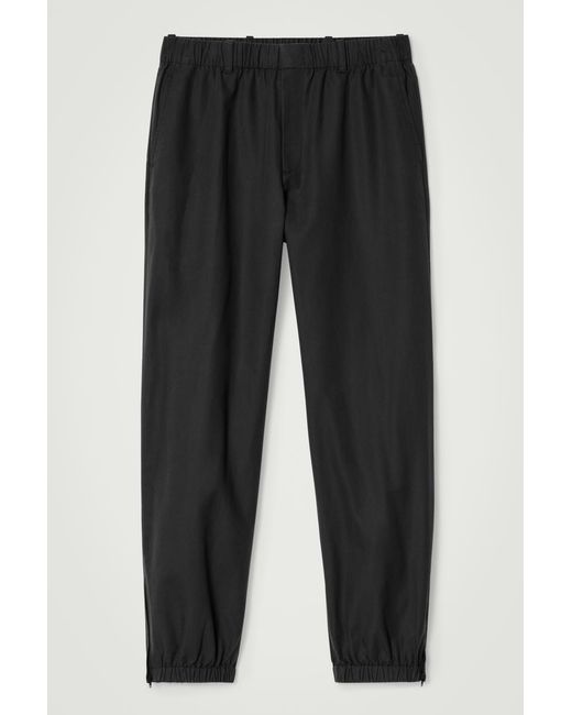 COS Black Elasticated Tapered Trousers