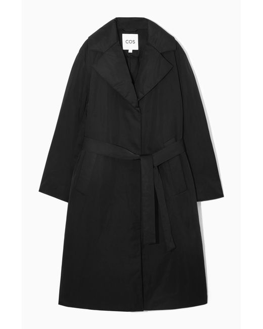 COS Black Belted Padded Shell Down Coat