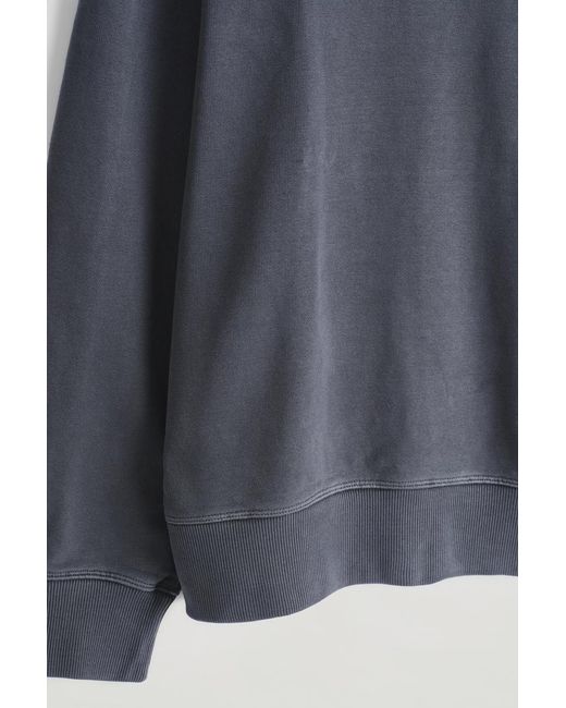 COS Blue Relaxed Washed-cotton Sweatshirt for men
