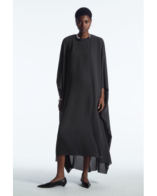 COS Black Kaftan Midi Dress