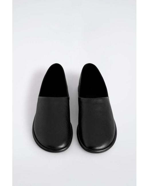 COS Black Leather Slip-on Shoes for men