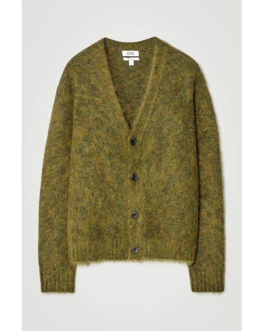 COS Green Space-Dyed Mohair-Blend Cardigan for men