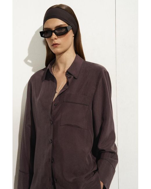 COS Brown Silk Shirt