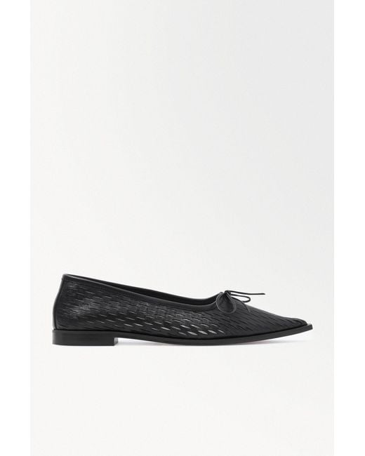 COS White The Perforated Leather Ballet Flats