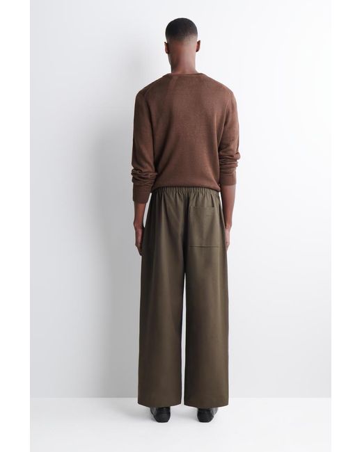 COS Green Relaxed-Fit Barrel-Leg Drawstring Trousers for men