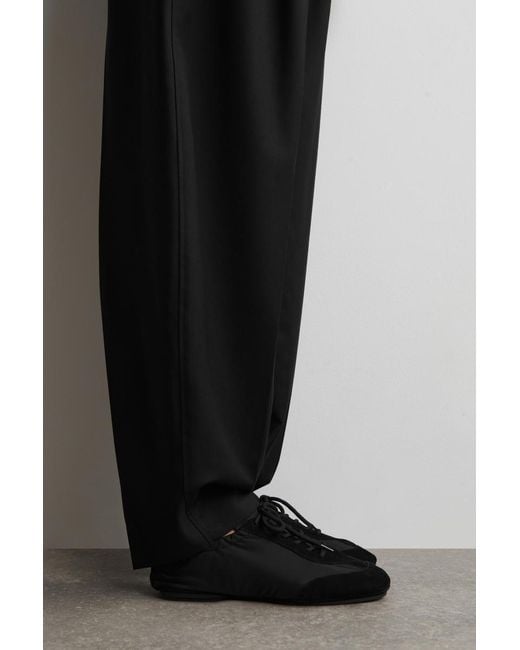 COS Black Suede-Nylon Ballet Trainers