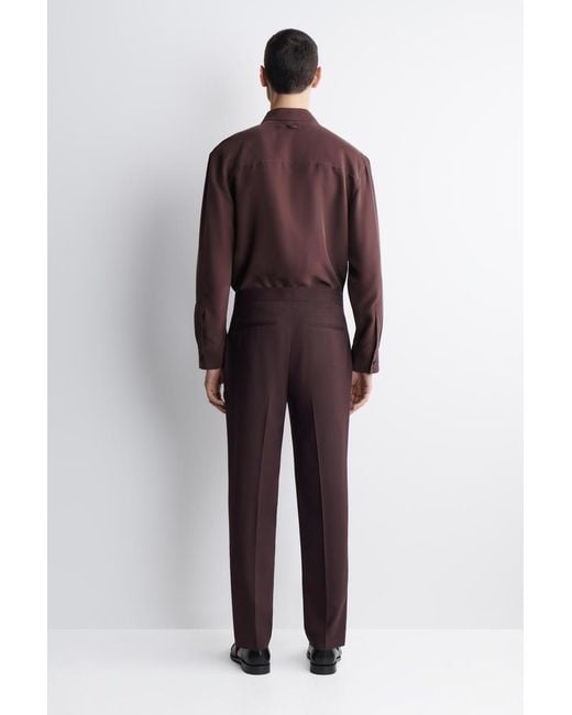 COS Purple Fluid Wool Slim-Fit Pants for men