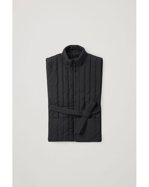 COS Black Zip-up Puffer Vest