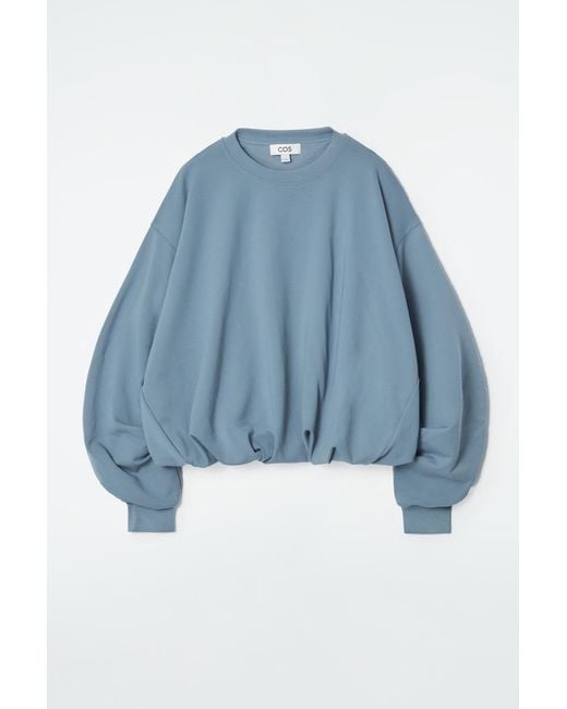 COS Blue Bubble-hem Sweatshirt