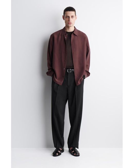 COS Purple Tailored Silk Shirt for men