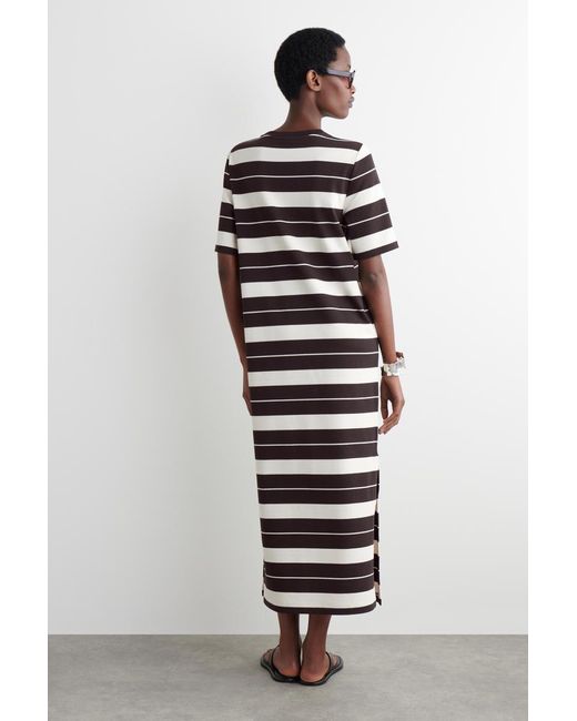 COS Women's Black Cotton Midi T-Shirt Dress