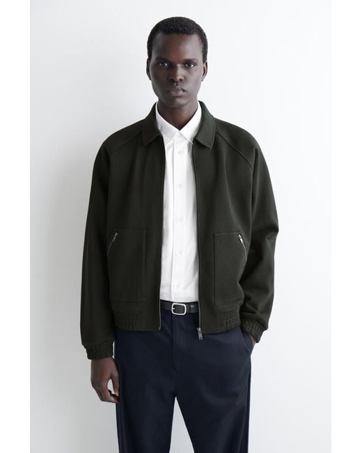 COS Black Cotton-Jersey Bomber Jacket for men