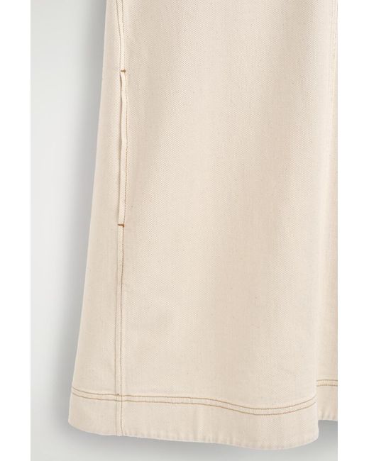 COS Natural V-Neck Open-Back Denim Mini Dress