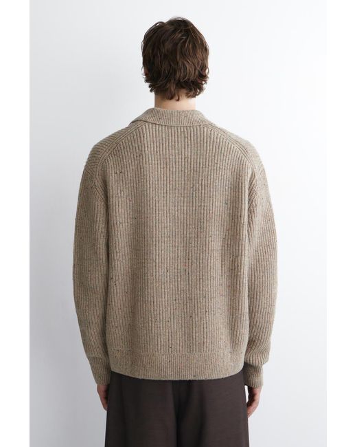 COS Natural Donegal-Effect Wool Polo Jumper for men