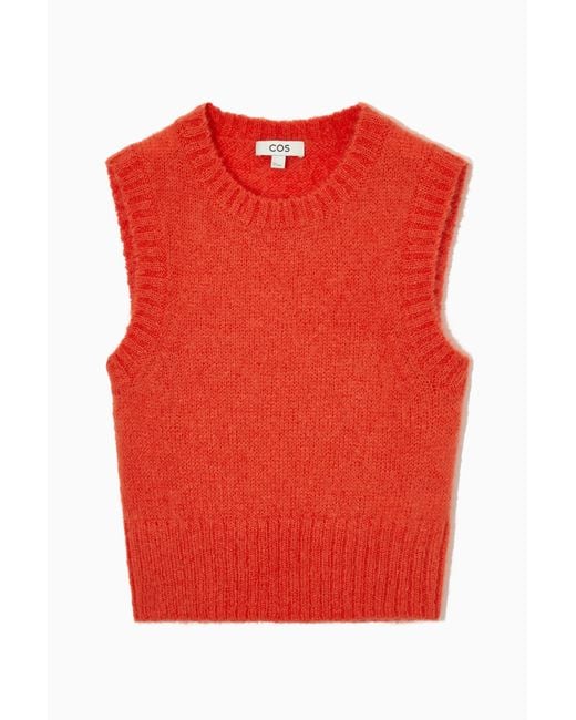 COS Red Mohair Vest