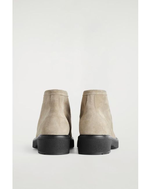 COS Natural Lace-Up Suede Ankle Boots