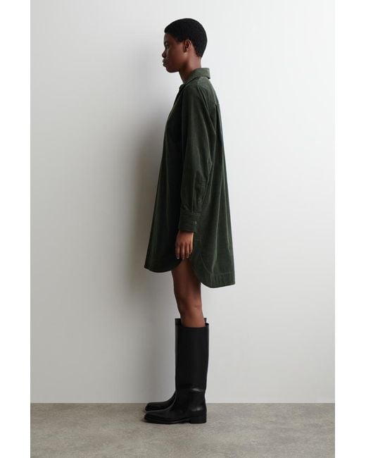 COS Black Corduroy Mini Shirt Dress