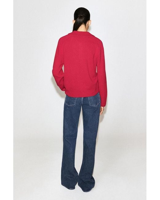 COS Red Merino Wool Polo Shirt