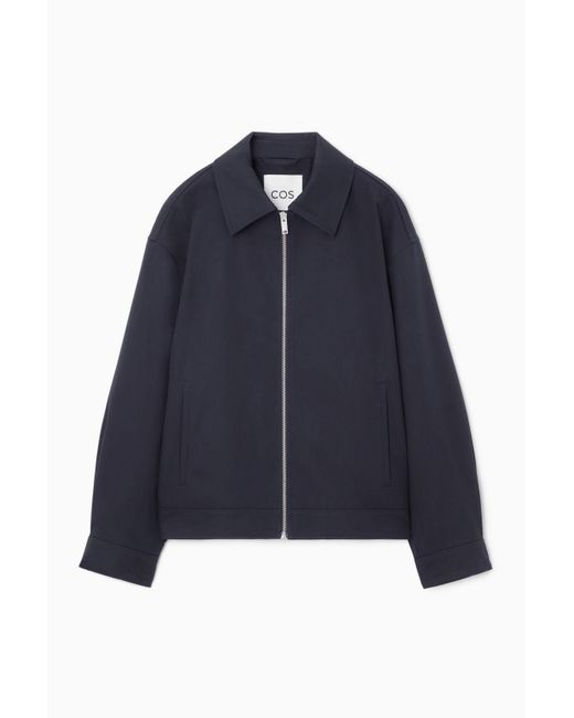 COS Blue Collared Cotton Jacket