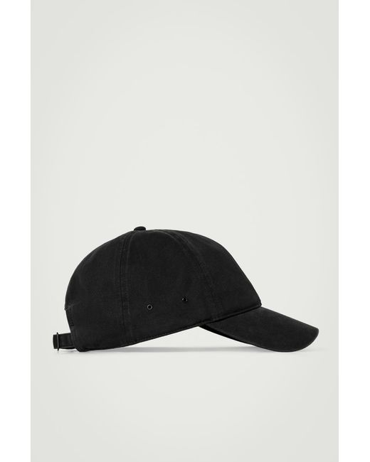 COS Black Cotton-twill Baseball Cap for men