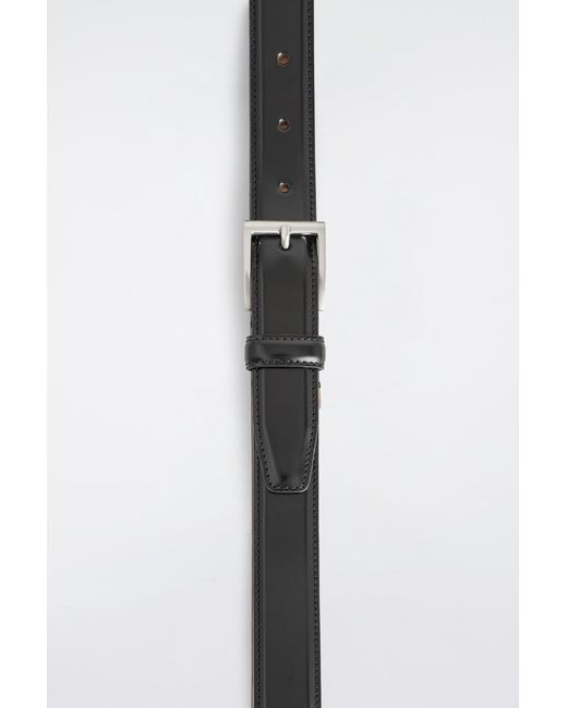 COS White Leather Belt for men