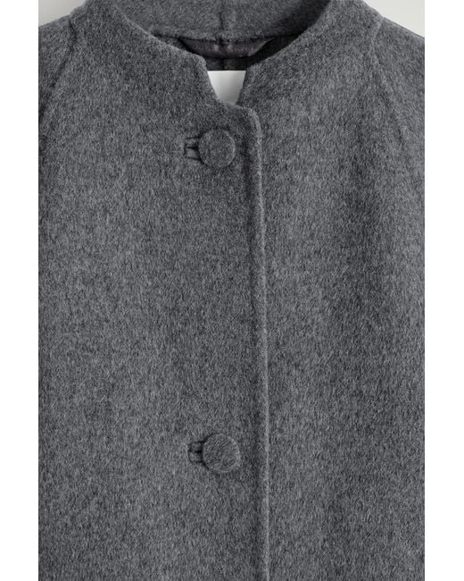 COS Gray Rounded Double-Faced Wool Jacket