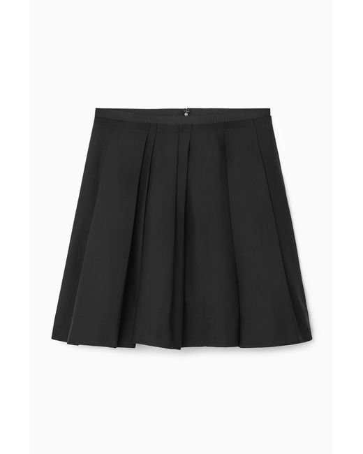 COS Black Pleated Mini Skirt