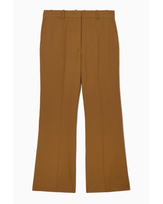 COS Brown Regular Flared Wool Pants