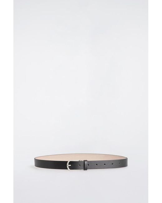 COS White Rounded-Buckle Leather Belt for men