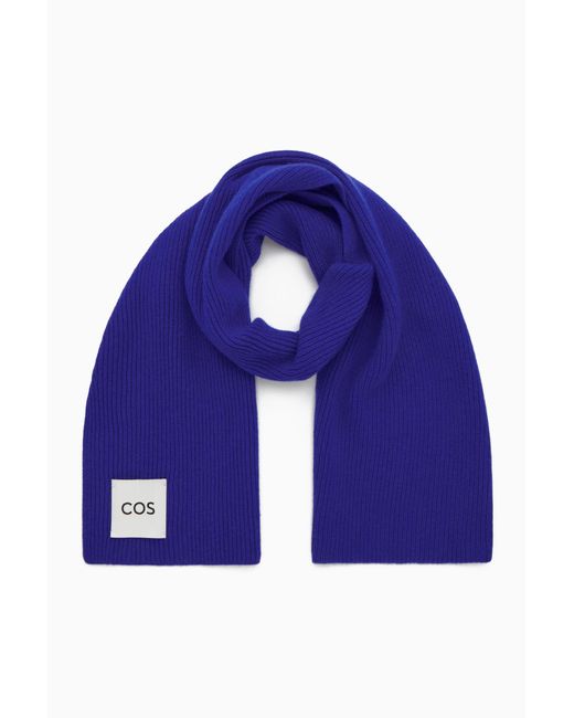 COS Blue Cashmere-blend Scarf