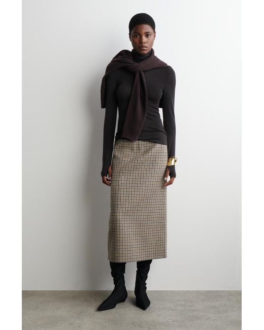 COS Black Merino Wool High-Neck Top
